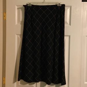 Pendleton 100% virgin wool skirt, black and white plaid, size: 18